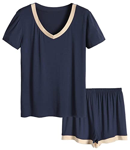 Image of Latuza Women's V-neck Sleepwear Short Sleeve Pajama Set