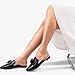 MUSSHOE Women Flats Mules Shoes: Suitable for Fashionable Women - Pointed-Toe Design Enriches Your Outfits - Memory Foam Relieves Foot Pain During Play - Heelless Makes Wearing Convenient - Black PU 11