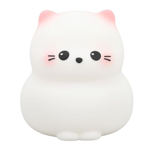 Lámpara de noche silícico con forma de gato y USB recargable miniatura 5
