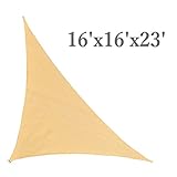 RainLeaf 16' x 16' x 23' Right Triangle Sun Shade Sail for Outdoor and Patio, 2nd Generation, Desert Sand