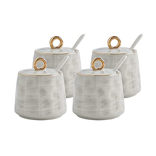 TBLOTYD Condiment jar Spice Racks Light Luxury Seasoning Pot Ceramic Household Sugar Bowl Salt Bowl Kitchen Seasoning Pot Combination Condiment Pots Seasoning Jars