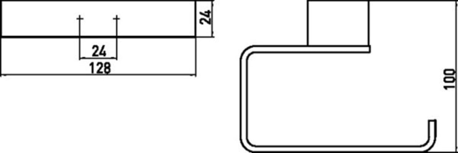 EMCO LOFT Papierhalter, eleganter Toilettenpapierhalter zur Wandmontage aus Aluminium, hochwertige Toilettenpapierspender Schwarz Ohne Deckel