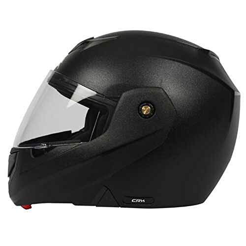 Image of TVS Full Face Motorbike Helmet, ISI DOT Certified, Clear Visor, Black, Size XL, for Men and Women