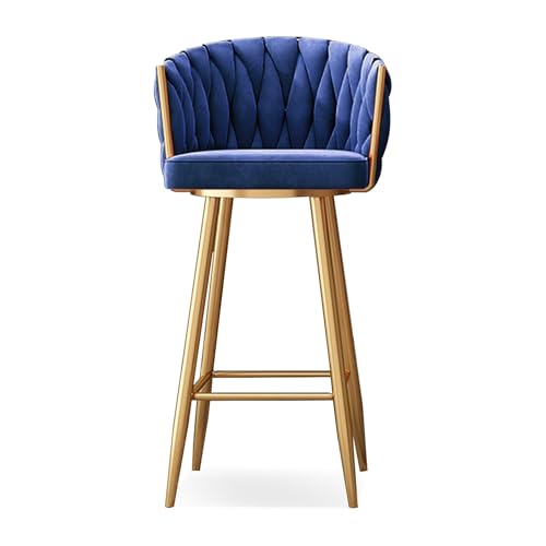 Taburetes modernos de terciopelo para encimera de cocina, taburetes de comedor giratorios con patas negras, 75 cm de altura