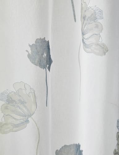 atenas home textile Cortina de Salón o Dormitorio Dolly con Motivo Floral con con ollados, 140 x 265 cm (Gris)