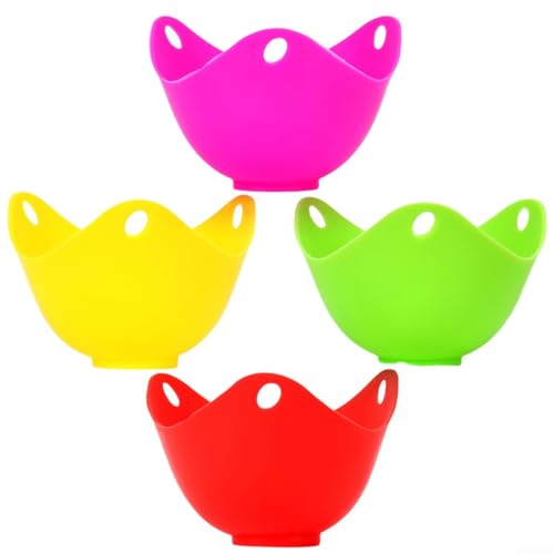 CashMuch Paquete de 4 tazas escalfadoras de huevos de silicona para freidora de aire y microondas, no flexibles y fáciles de limpiar, multifuncionales para huevos, pasteles, gelatinas - imagen 2