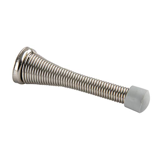 Amazon Basics Spring Door Stopper with Rubber Bumper Tips, Brushed Nickel, 12-Pack view 4