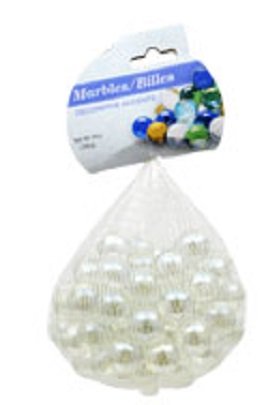 Round Glass Floral Marbles, 14-oz. Bags (Clear)