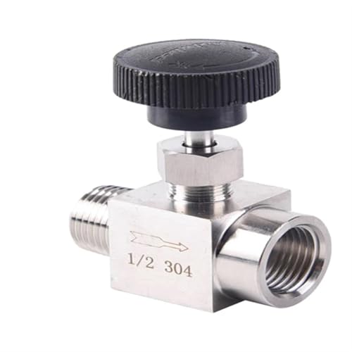 Válvula de aguja NPT de 3/8 en acero inoxidable SS304 con rosca hembra a macho 5