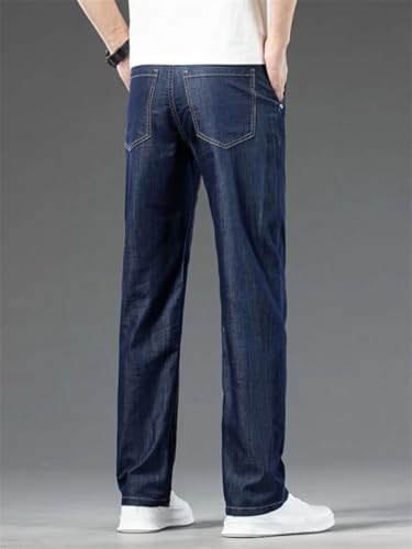 Men's Thin Modal Jeans Loose Straight Classic Business Versatile Casual Denim Trousers3