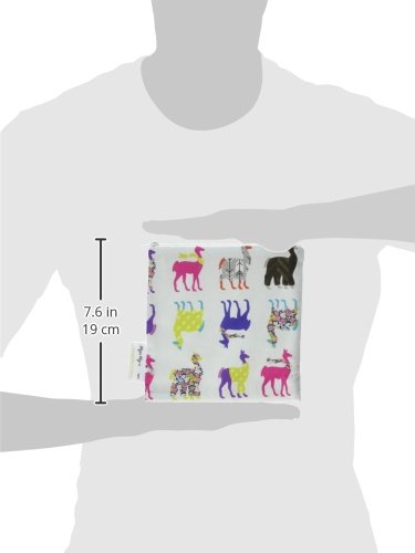 Itzy Ritzy Reusable Snack Bag – 7” x 7” BPA-Free Snack Bag is Food Safe, Washable and Ideal for Storing Snacks, Pacifiers, Electronics and Makeup in a Diaper Bag, Purse or Travel Bag, Llama Glama