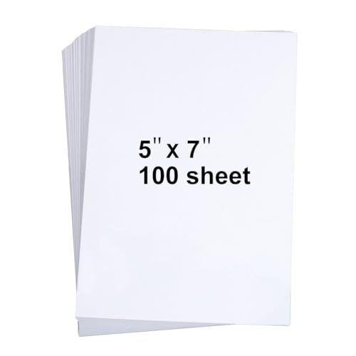 100 Pieces 5' x 7' White Cardstock, Heavyweight...