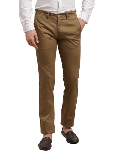 Pantalon en coton stretch haut de gamme au coloris marron élégant