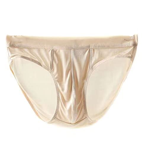 GAOGAO Real Mulberry Silk Men Underwear Ultra-thin Breathable and Smooth Men's Briefs Intimates, Skin Color