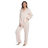 rosa pyjamas 4.Detalles elegantes: El conjunto incluye una parte superior de manga corta con botones, bolsillos prácticos, ribetes de color contrastante y un pantalón con cintura elástica, diseñado para máxima relajación y confort.
