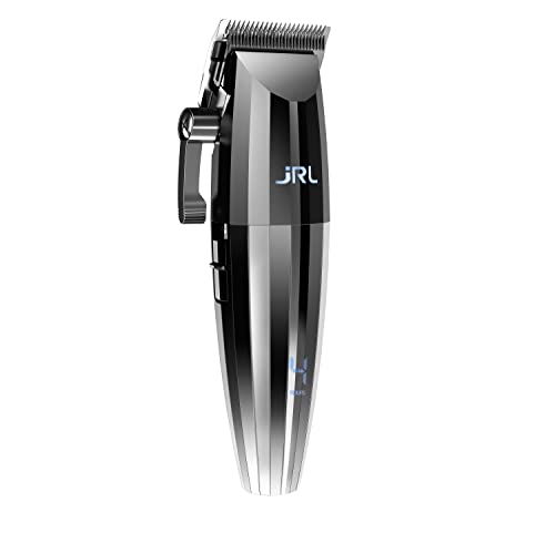 JRL Fresh Fade 2020C Professional Hair Clippers for Men - Rechargeable with Cool Blade Technology and LCD Display (Silver)