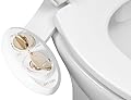 LUXE Bidet NEO 320 - Hot and Cold Water, Self-Cleaning, Dual Nozzle, Non-Electric Bidet Attachment for Toilet Seat, Adjustable Water Pressure, Rear and Feminine Wash, Lever Control (Gold)