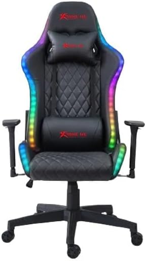 פראָנט view of the Xtrike-Me GC 907 Gaming Chair with RGB lighting