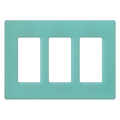 Lutron Claro 3 Gang Decorator/Rocker Wallplate, Satin, Seaglass (1-Pack) | SC-3-SG