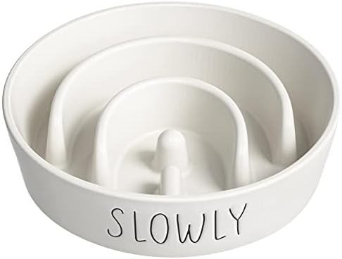 LE TAUCI PET Dog Slow Feeder Bowl Ceramic, Puzzle Dog Food Bowl for Small Medium Large Breed, Puppy Slow Feeder Bowl for Fast Eater, Dog Bowls to Slow Down Eating, Maze Bowl, Pet Bowl