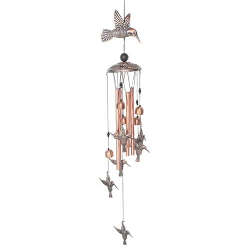 Carillons éoliens d'oiseaux extérieur carillon vent bronze colibri - 2