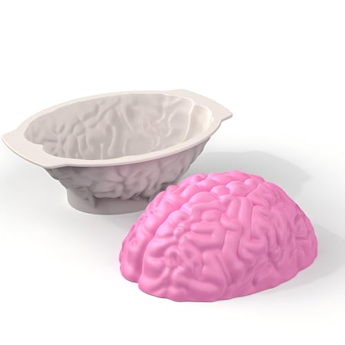 Brain Silicone Mold - Brain Cake Mold with Support Base,