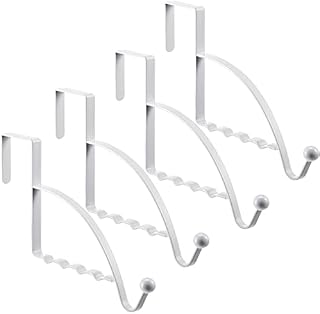4 Pieces Over Door Hooks Hanger Multi Hanging Storage Organizers Valet Hooks for Coats Clothes Hoodies Hats Scarves Purses Keys Bath Towels Robes and More