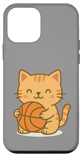 バスケットボール カワイイ猫 かわいい猫 抱っこボール スマホケース iPhone 12 mini 用