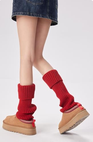 Image of Womens Lolita Knit Long Leg Warmers Japanese Kawaii Boot Socks Winter Socks - 5 Pairs