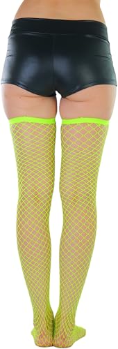 Image of ToBeInStyle Women's Vibrant Large Net Fishnet Thigh High Elastic Nylon Novelty Stockings