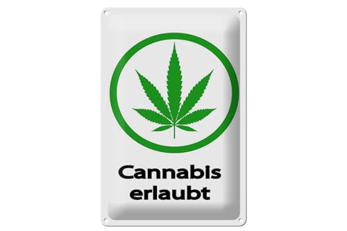 Femer Cartel de chapa (30 x 40 cm), diseño de cannabis