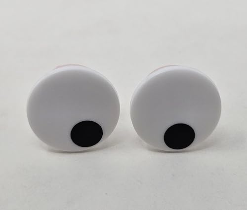 Pair of Zim's 18mm Round Black and White Dot Comical Cartoon Plastic Safety Eyes for Craft Amigurumi Dolls, Toys or Puppets (Pack of 6)