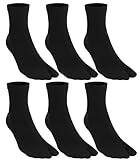 UBUMO Men's Tabi Socks Flip Flop Split Toe Crew Geta Cotton Pack of 6