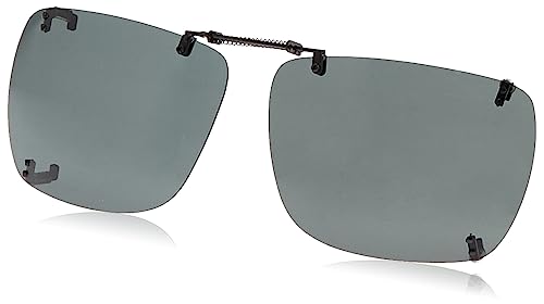 Dioptics Solar Shield G REC Clip On Sunglasses Polarized Rectangular, Black, 58 mm