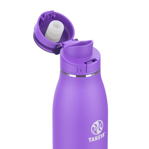 Image of Takeya 25 oz Traveler Stainless Steel Insulated Travel Coffee Mug with Locking Leak Proof Lid, Premium Quality, BPA Free, Nitro Purple