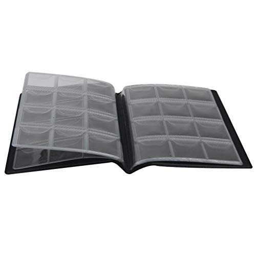 Porta-álbuns BESPORTBLE para colecionadores, 120 moedas, preto