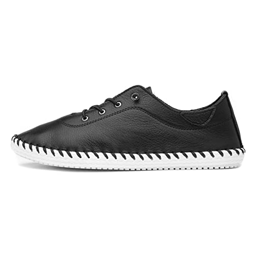 Lunar St Ives Leather Plimsoll 3 UK Black