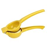 EastLink Lemon Juicer Squeezer, Max Juice Extraction Lime Citrus Squeezer Hand Press, Easy-to-Use Flat Lime Juicer with Leverage to Reduce Effort, Manual Juicer with Built-in Strainer, Yellow