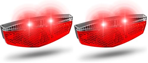 BÜCHEL Fahrrad Rücklicht LED StVZO zugelassen Gepäckträger Tivoli, Fahrradrücklicht für Dynamo Betrieb oder E-Bike, Fahrradlicht hinten, Schwarz, Einheitsgröße (Packung mit 2)