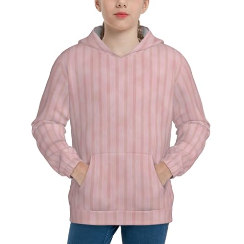 Pink Stripes Kid Hoodies Boys Sweatshirts Girls Pullover with Pocket