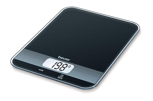 Beurer KS 19 digitale Küchenwaage (mit Tara-Zuwiegefunktion, Sensortastenbedienung, 5 kg Tragkraft) schwarz