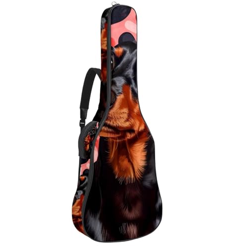 Housse guitare acoustique imperméable à double bretelle réglable motif teckel