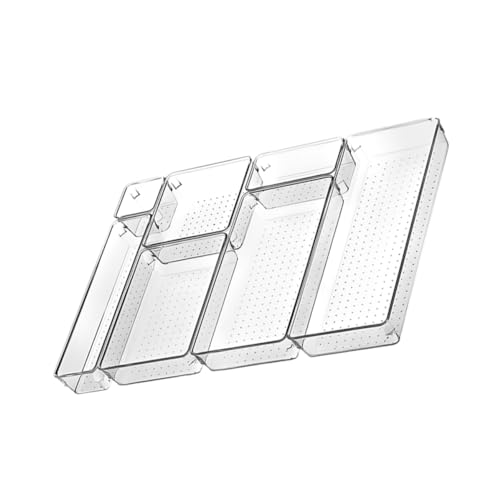 Hohopeti Organizador de maquillaje para el cajón de la vanidad, juego de 7 piezas, material para mascotas, fácil de