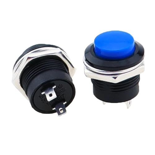 Interrupteur à bouton-poussoir momentané 16mm R13-507 bleu lot de 10 pièces