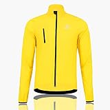 Morethan サイクルジャケット 長袖 (XL/イエロー) メンズ/レディース ウインドブレーカー (防風/両開きダブルファスナー/反射材付き/ポケット付き/収納可能) 男女兼用 WVP-017