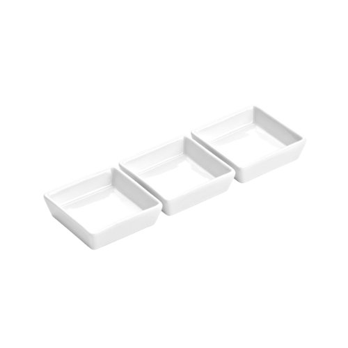 Premier Housewares Square Entre Serving Dishes - White Porcelain, Set of 3