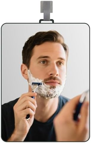 ZELIEVE Shower Mirror Fogless for Shaving Men Fog Free Anti Fog Bathroom No Fog Proof Anti-Fog Hanging Shatterproof RV (9” x 7”)
