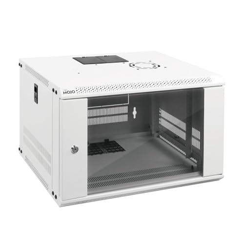 Tecmojo 6U Wall Mount Rack Network Cabinet for 19' IT Equipment,with Lockable Glass Door and Side...