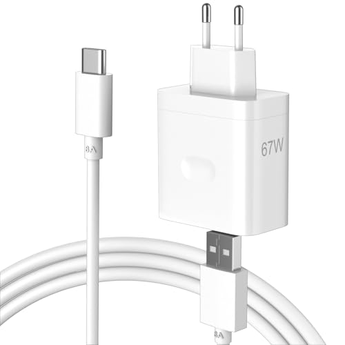 67W Cargador USB y 1M Cable SUPERVOOC Tipo c para OPPO Find N3 Reno11 10 5G Reno8 T A98 A78, SUPERVOOC Cargador Movil Carga Rapida para realme narzo 70 Pro 5G 11 12 Pro+