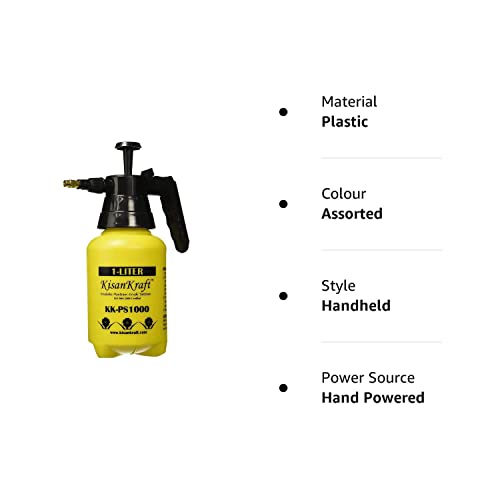 Kisan Kraft KK-PS1000 Standard Manual Sprayer (1 Litre, Assorted, Colour May Vary, Plastic)